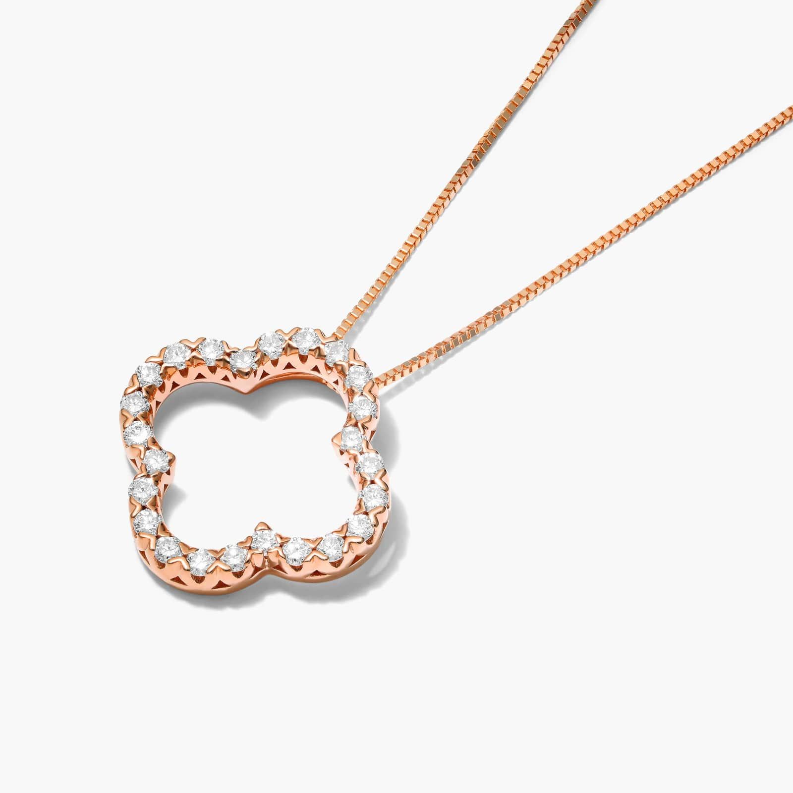 Lab-Grown Diamond Open Clover Pendant In 14K Rose Gold By James Allen