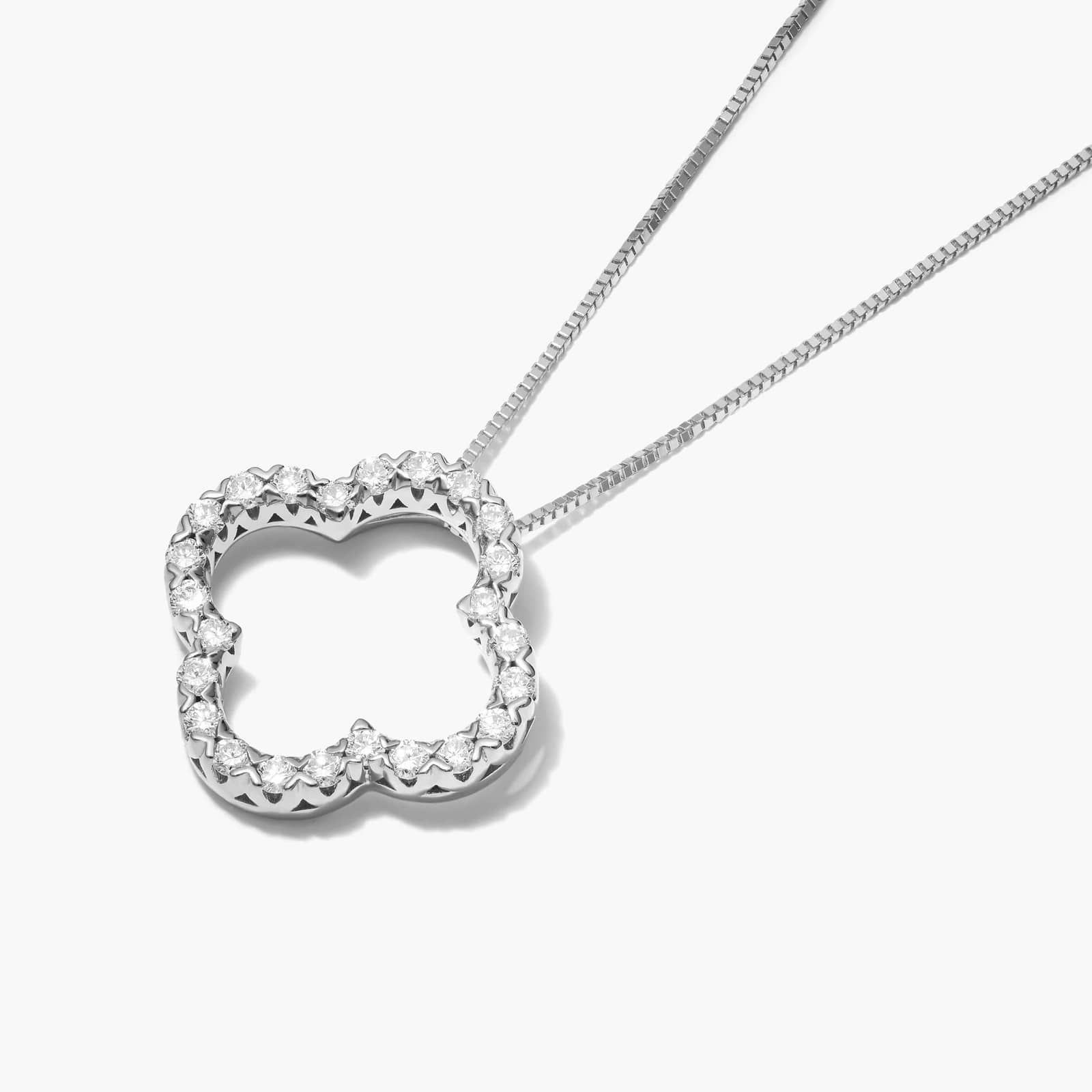 Lab-Grown Diamond Open Clover Pendant In 14K White Gold By James Allen