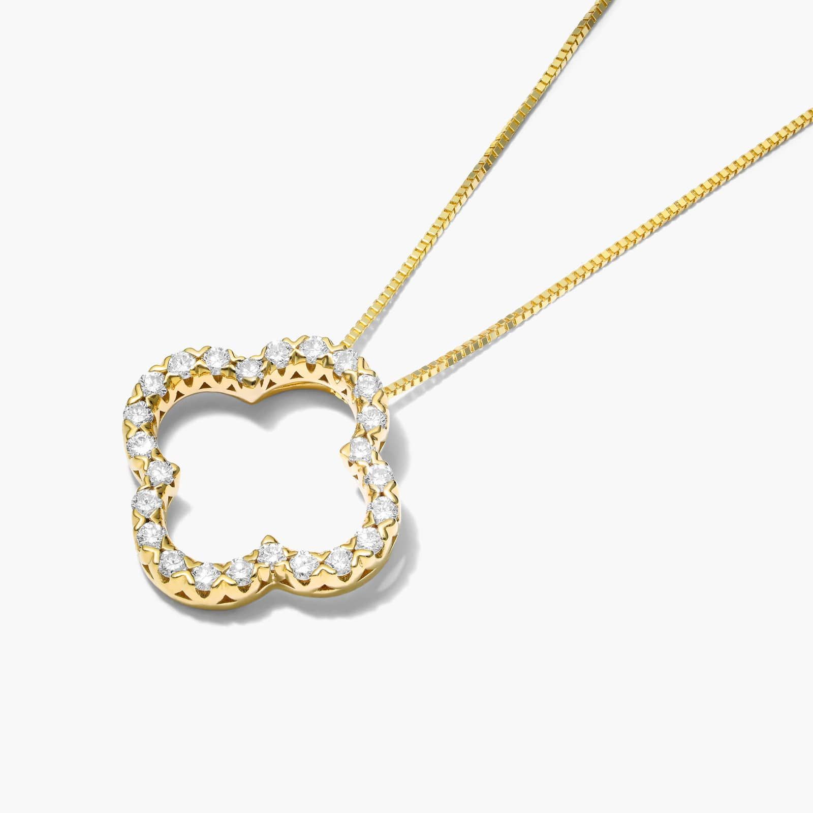 Lab-Grown Diamond Open Clover Pendant In 14K Yellow Gold By James Allen