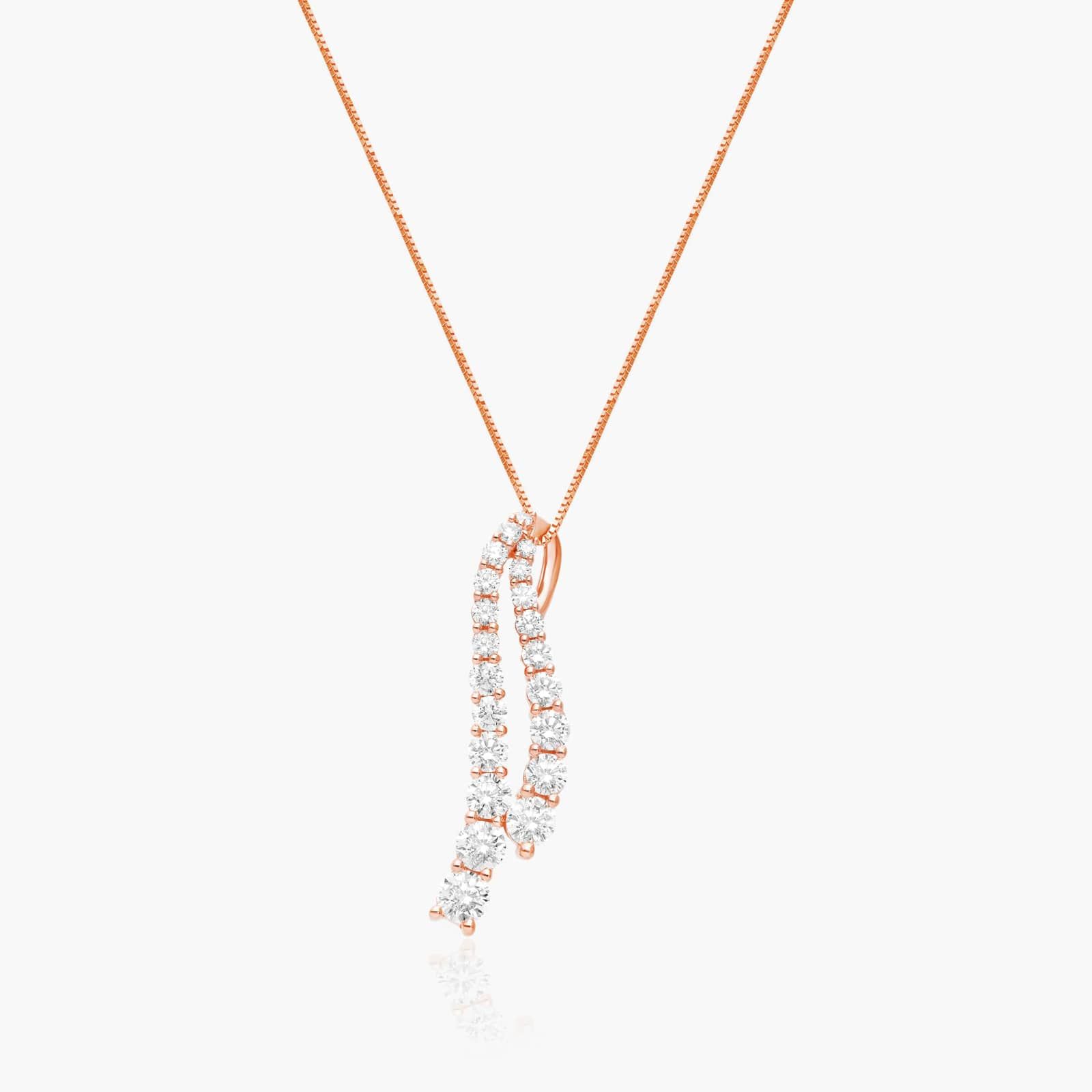 Tidal Wave Lab-Grown Diamond Drop Pendant In 14K Rose Gold By James Allen