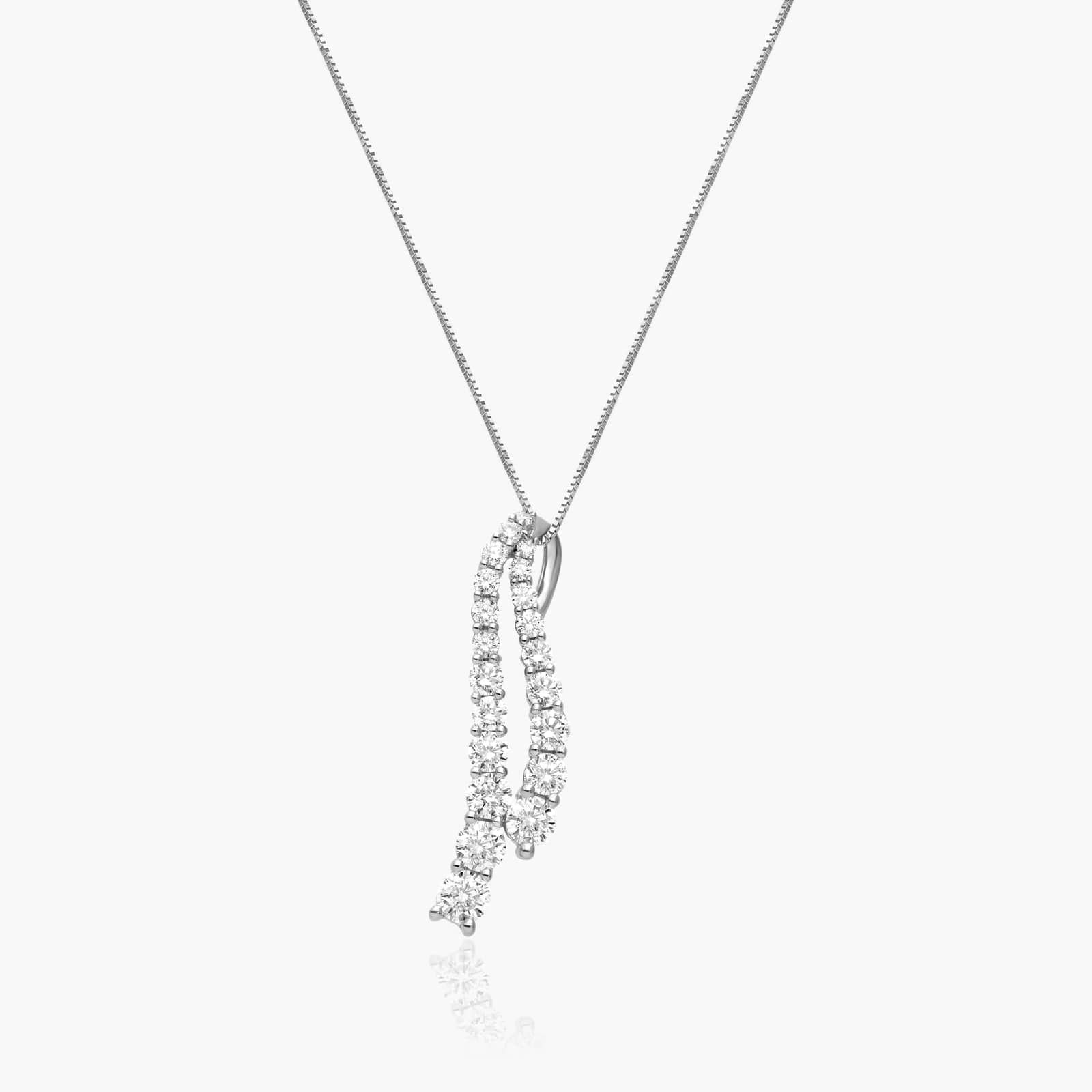 Tidal Wave Lab-Grown Diamond Drop Pendant In 14K White Gold By James Allen