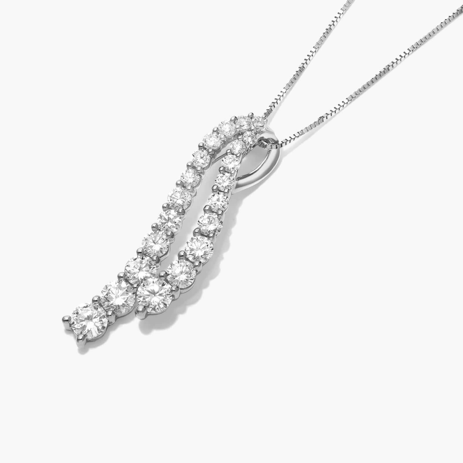 Tidal Wave Lab-Grown Diamond Drop Pendant In 14K White Gold By James Allen