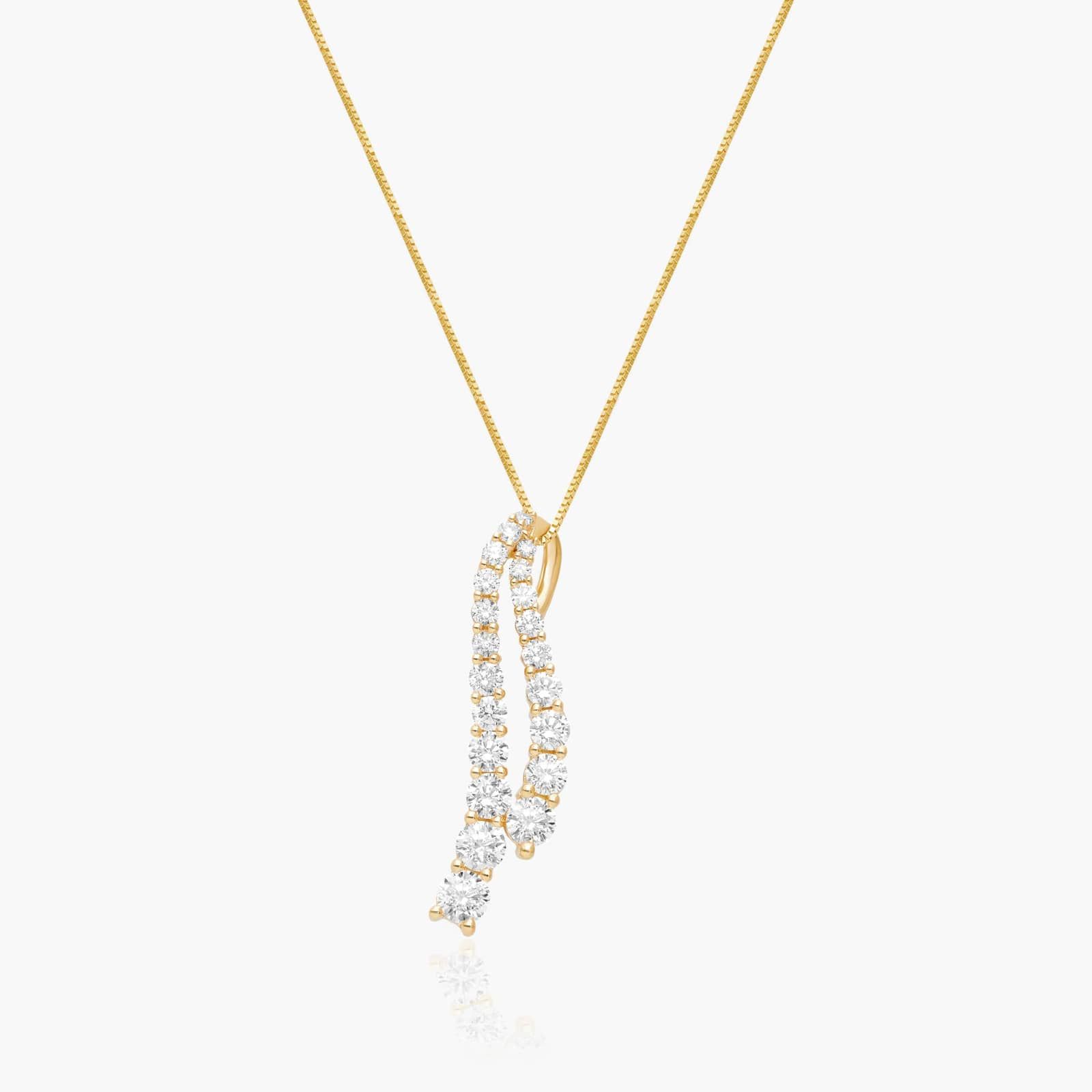 Tidal Wave Lab-Grown Diamond Drop Pendant In 14K Yellow Gold By James Allen