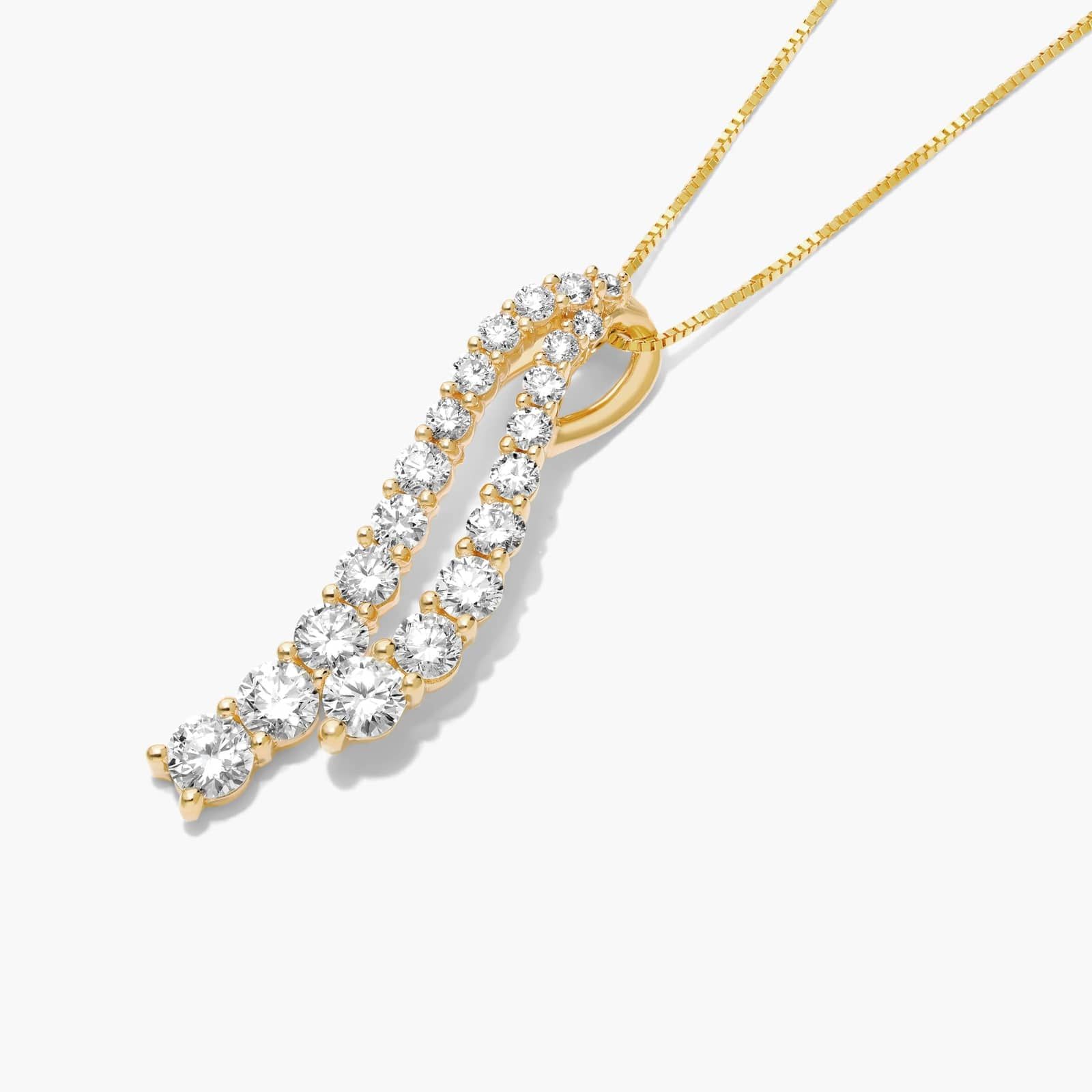 Tidal Wave Lab-Grown Diamond Drop Pendant In 14K Yellow Gold By James Allen