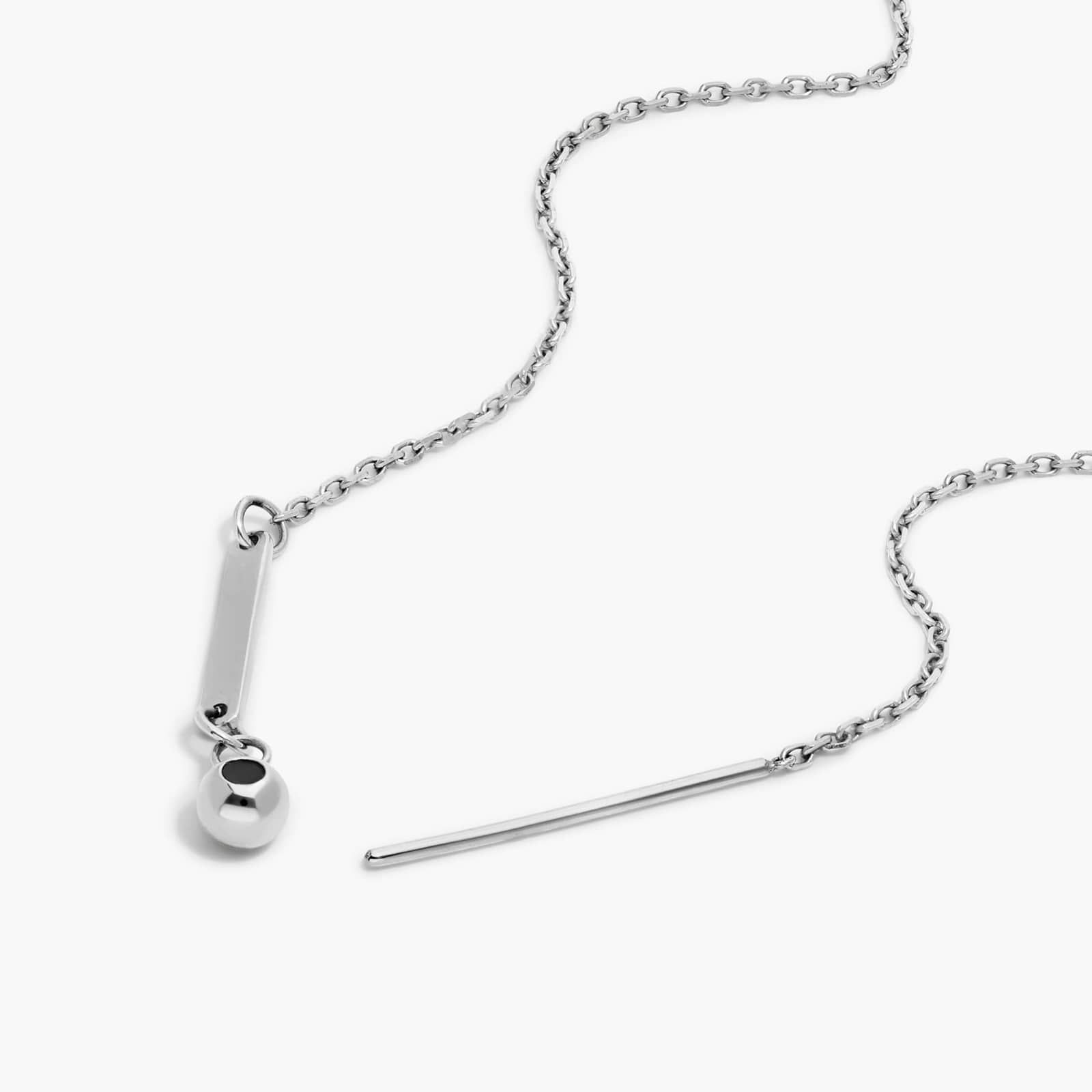 14K White Gold Silicone Bead Slider Charm Chain By James Allen