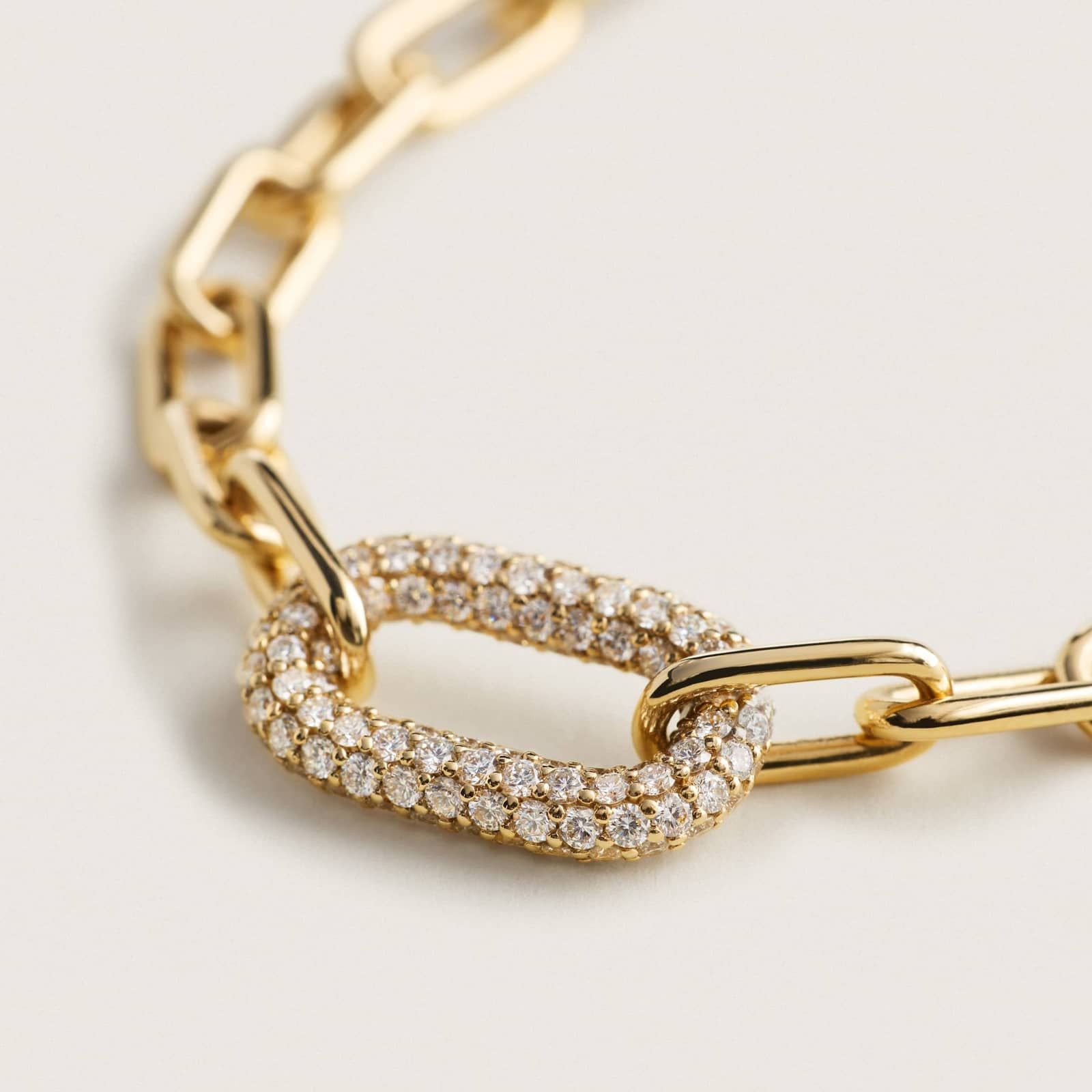 Ellipse Necklace in 14K Yellow Gold with Diamonds