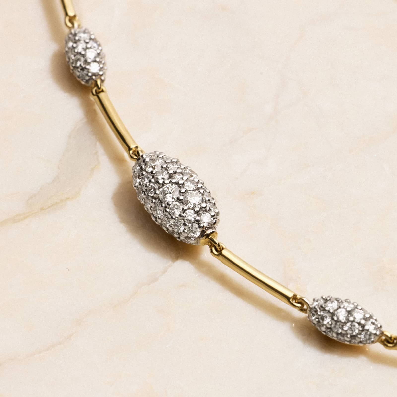 Modern Pave Full Station Necklace in 14K Yellow Gold With Diamonds