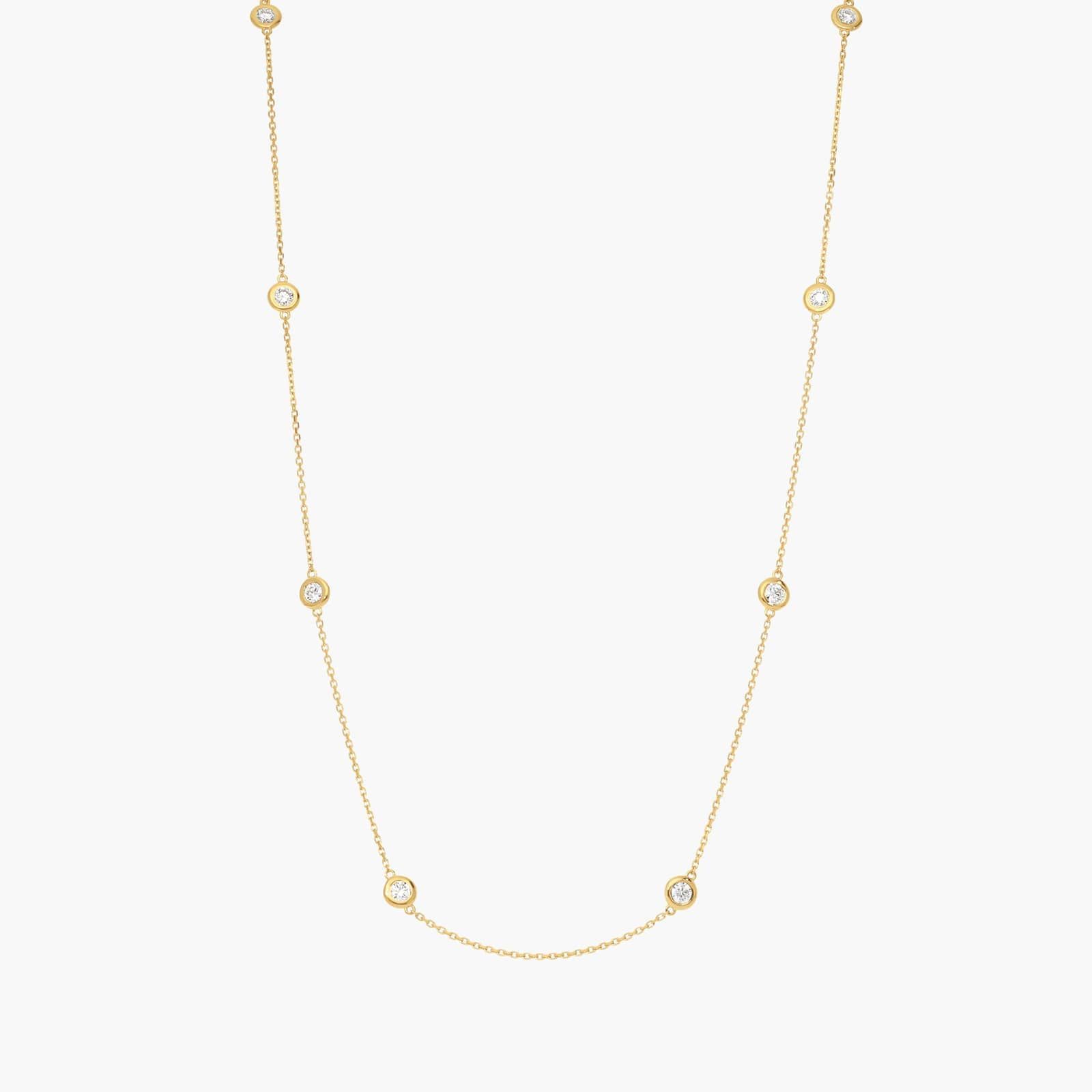 Eight-Stone Lab-Grown Diamond Station Necklace in 14K Yellow Gold (1 ct.tw.)