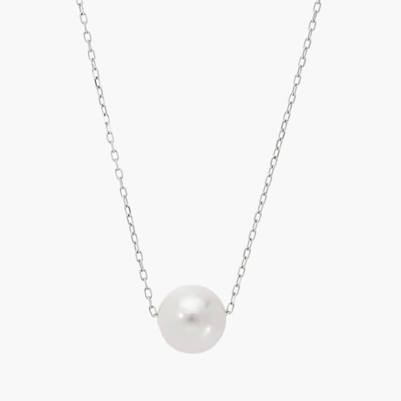 Freshwater Pearl Pendant Necklace in 14K White Gold