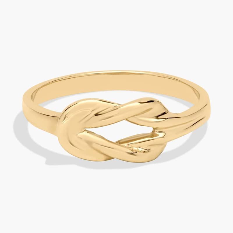 Polished Freeform Love Knot Ring in 14k Yellow Gold