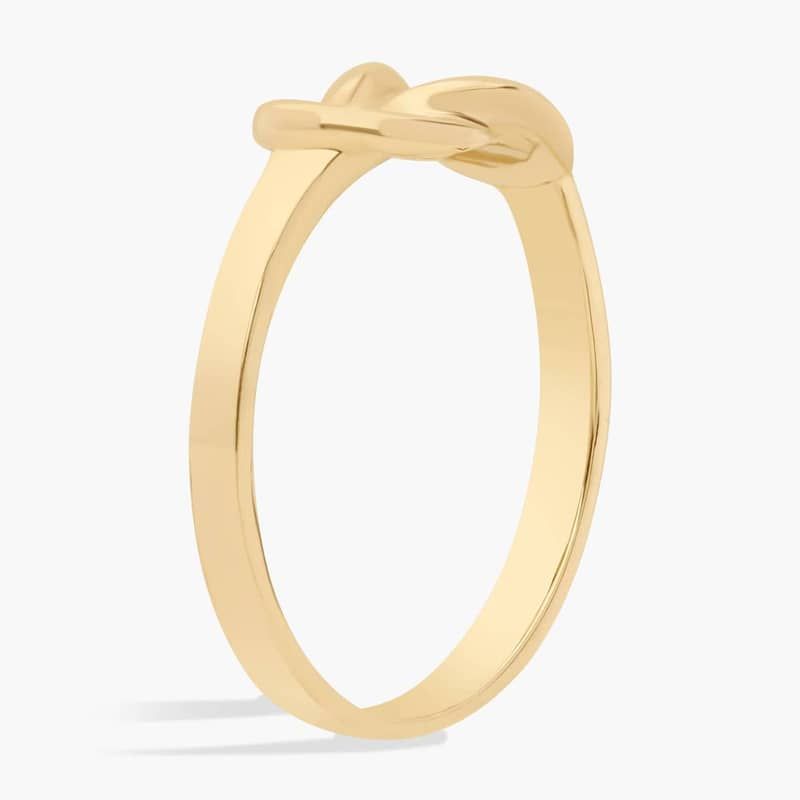 Polished Freeform Love Knot Ring in 14k Yellow Gold
