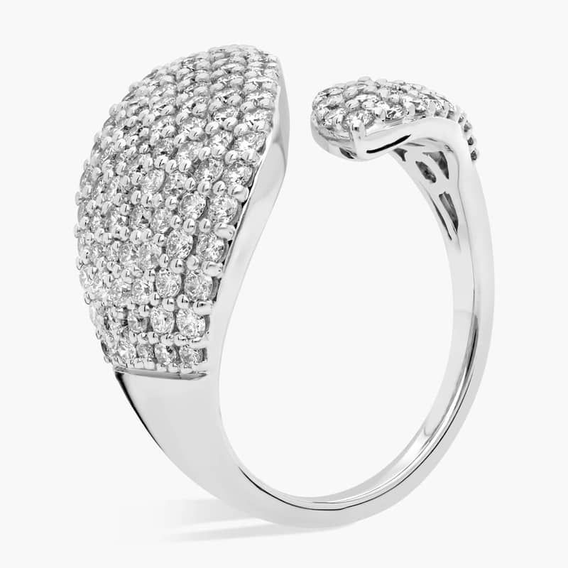 Leaf Bypass Diamond Fashion Ring in 14k White Gold (1 1/2 ct. tw.)