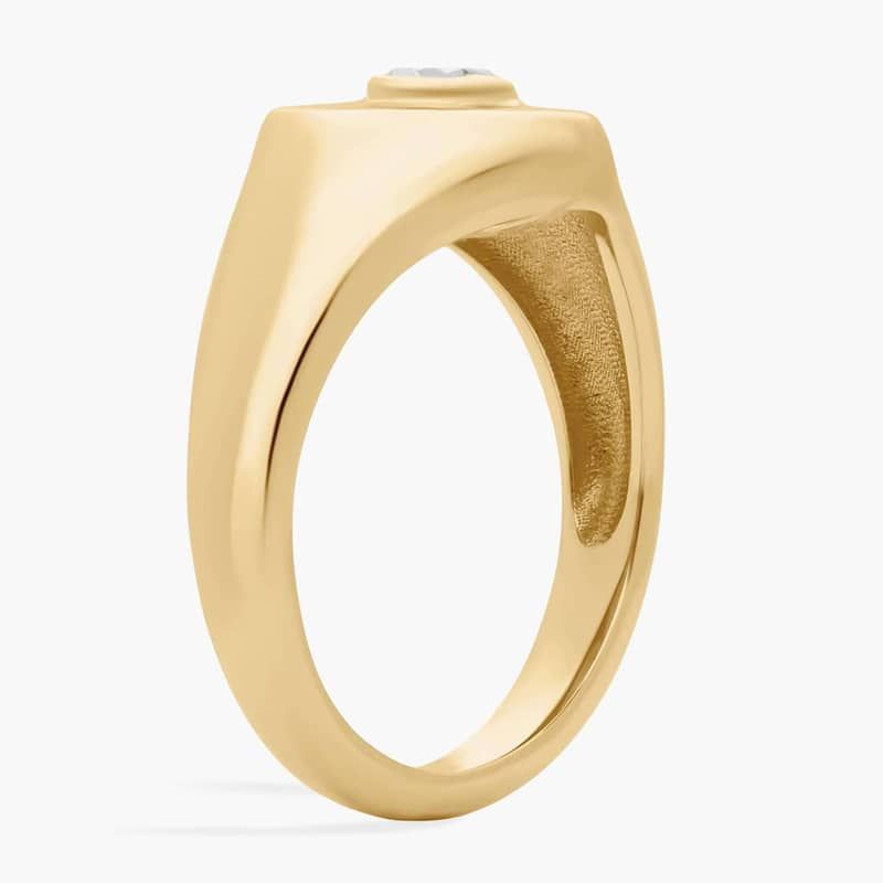 Heart Diamond Signet Ring in 14k Yellow Gold (1/4 ct. tw.)