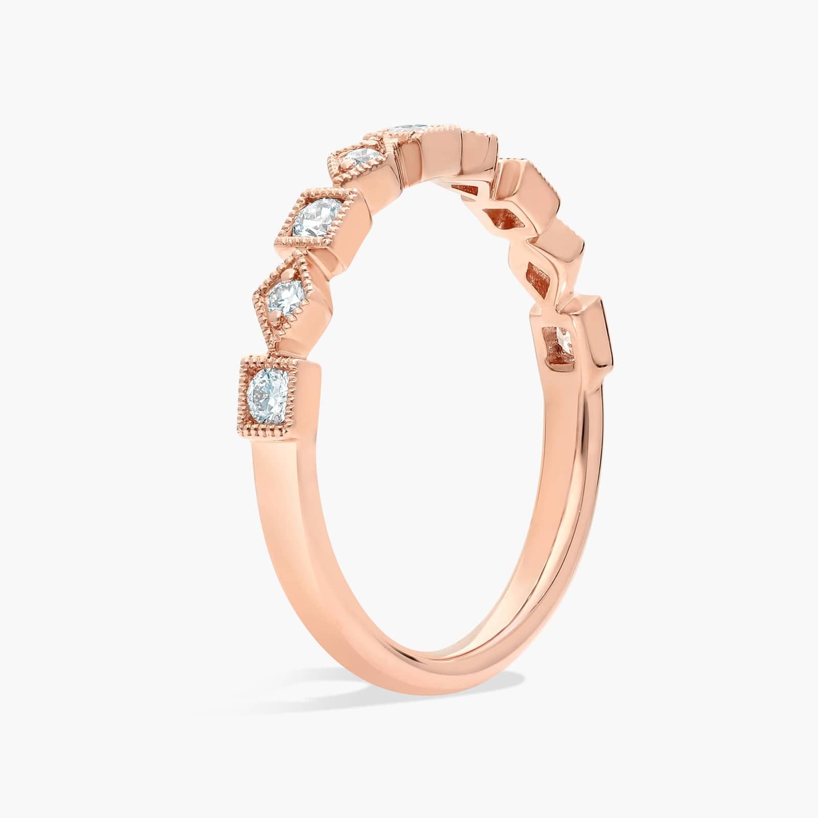 Milgrain Stacking Ring Set in 14k White, Yellow, and Rose Gold (¾ ct. tw.)