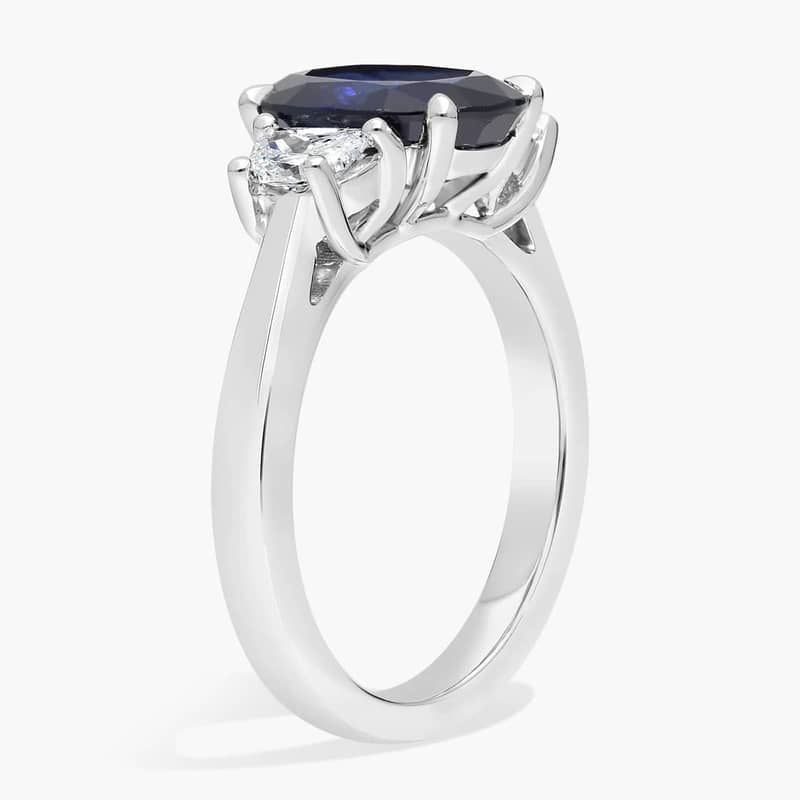 Oval Sapphire and Diamond Ring in Platinum (10x8mm)