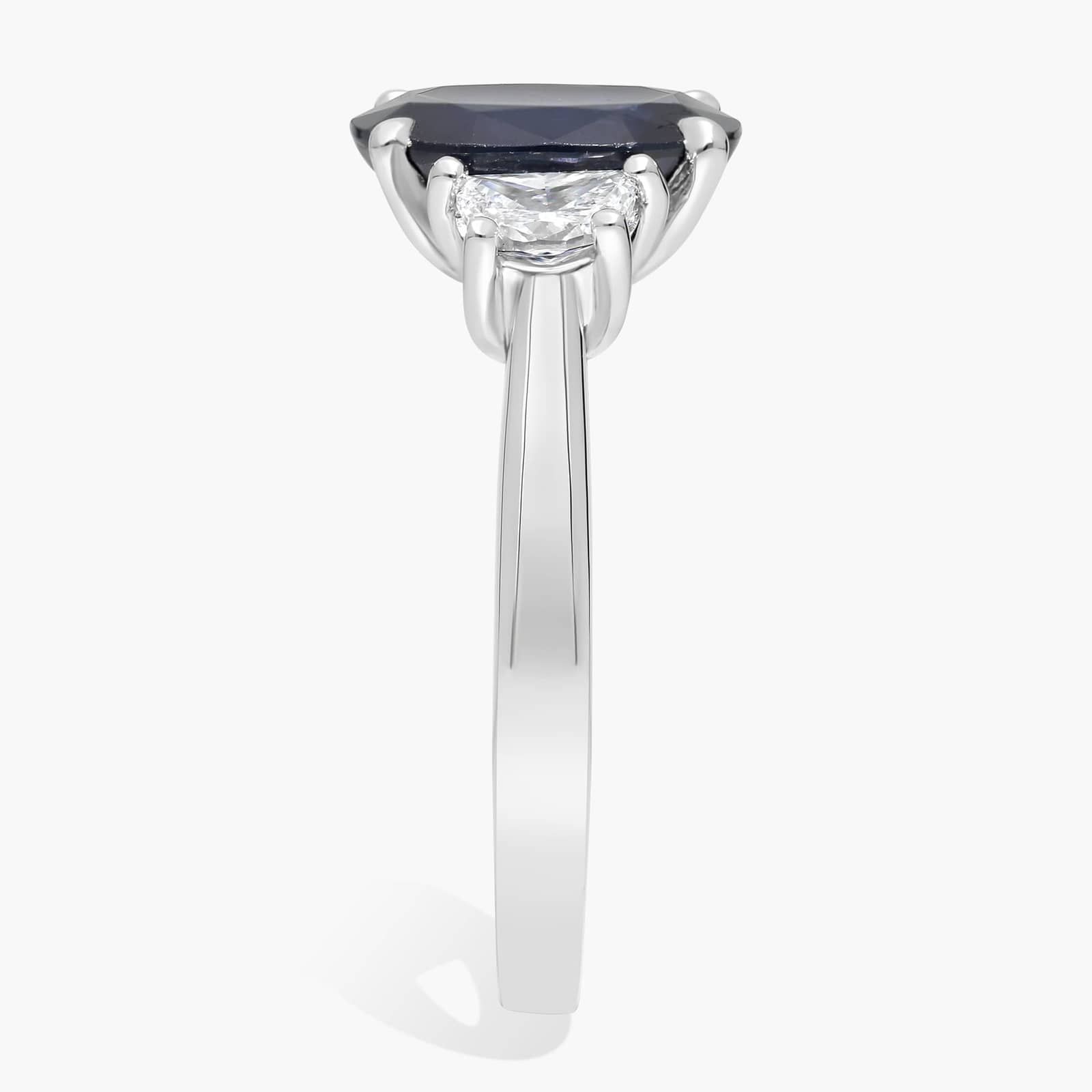 Oval Sapphire and Diamond Ring in Platinum (10x8mm)