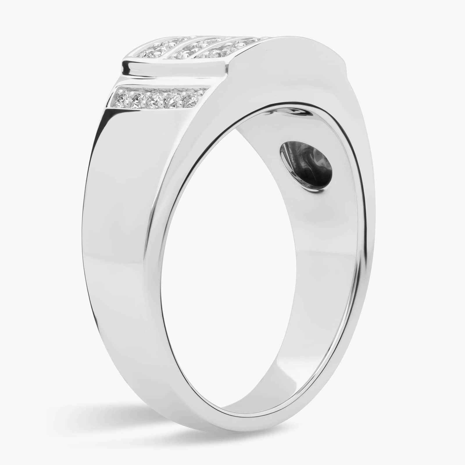 Men's Triple Row Diamond Ring in 14k White Gold (3/4 ct. tw.)