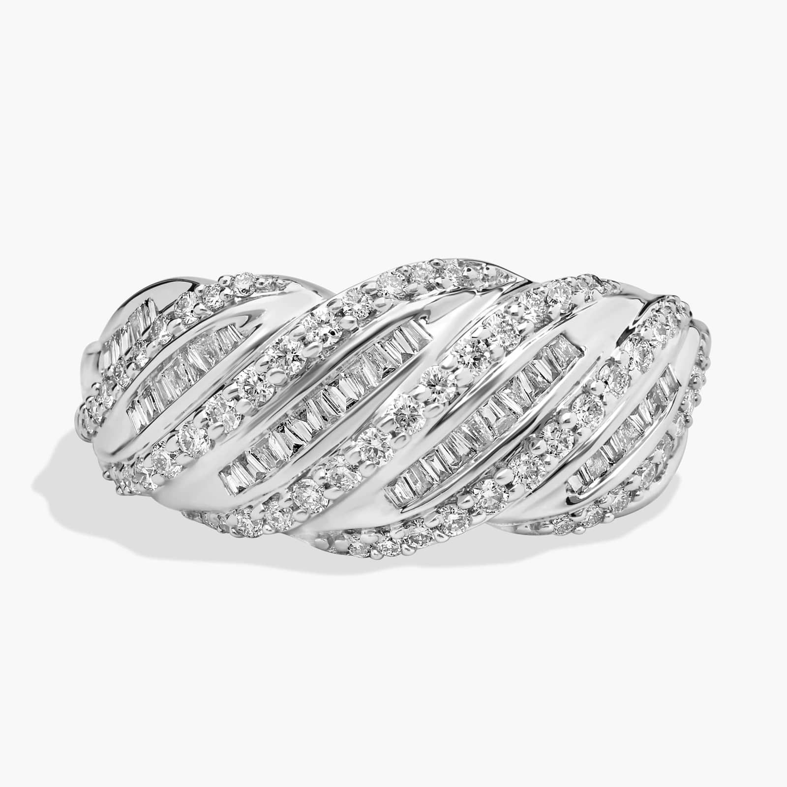 thumbnail image 2 of 1/4 Carat Diamond Twist Ring - Brass With Genuine Diamond - Sizable - New Without Tags 2 of 6