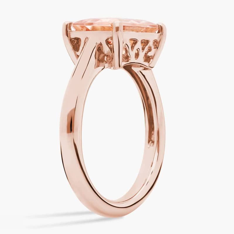 Morganite East West Ring in 14k Rose Gold (9x7mm)