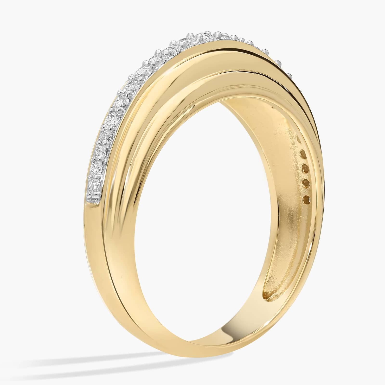Graduated Diamond Puffy Ring in 14K Yellow Gold (1/4 Ct. Tw.)
