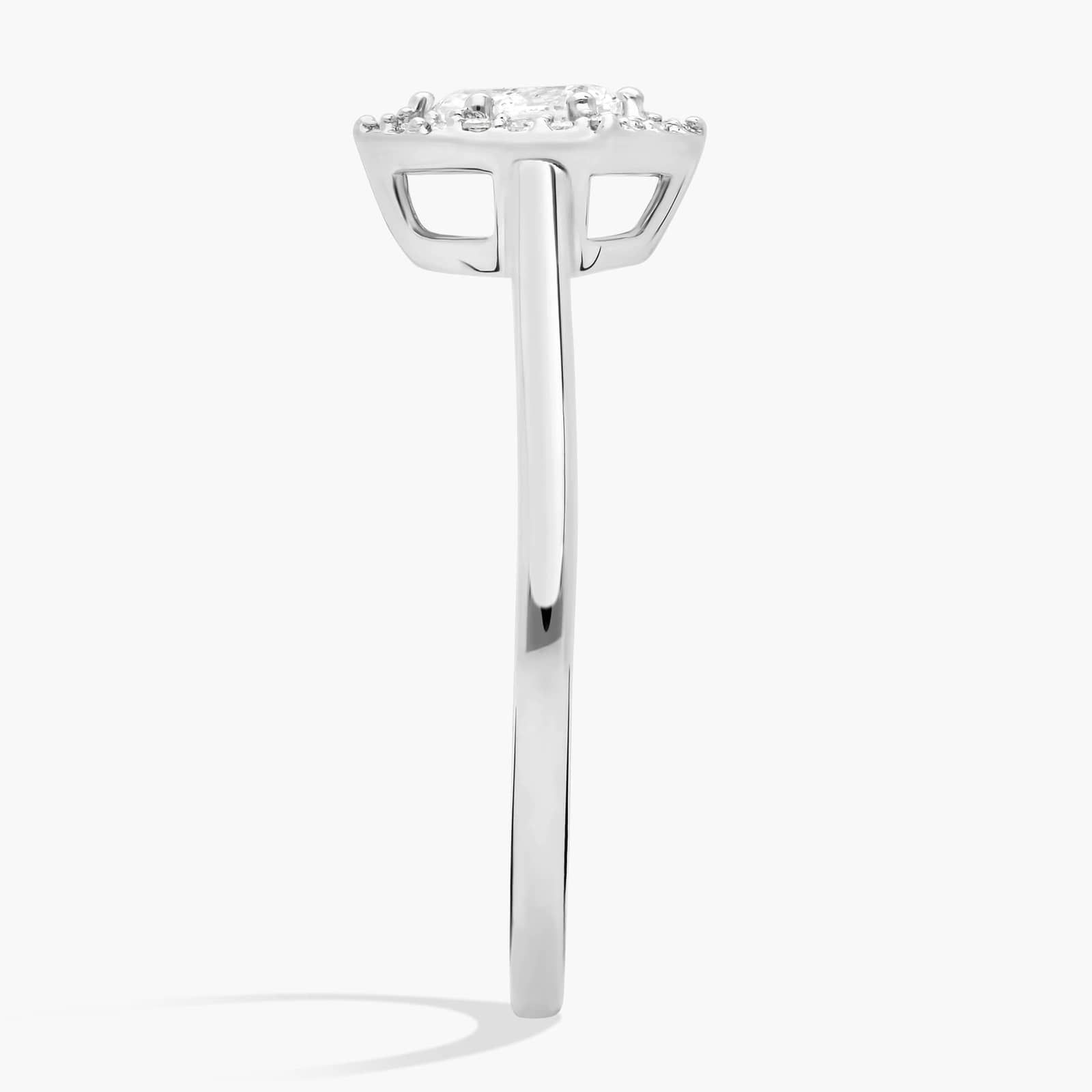 Diamond Pear Six Edge Halo Ring in 14K White Gold (1/3 Ct. Tw.)