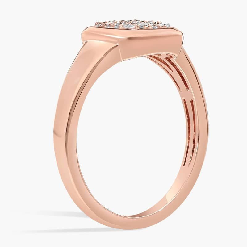 Diamond Cluster Signet Ring in 14K Rose Gold (1/5 Ct. Tw.)