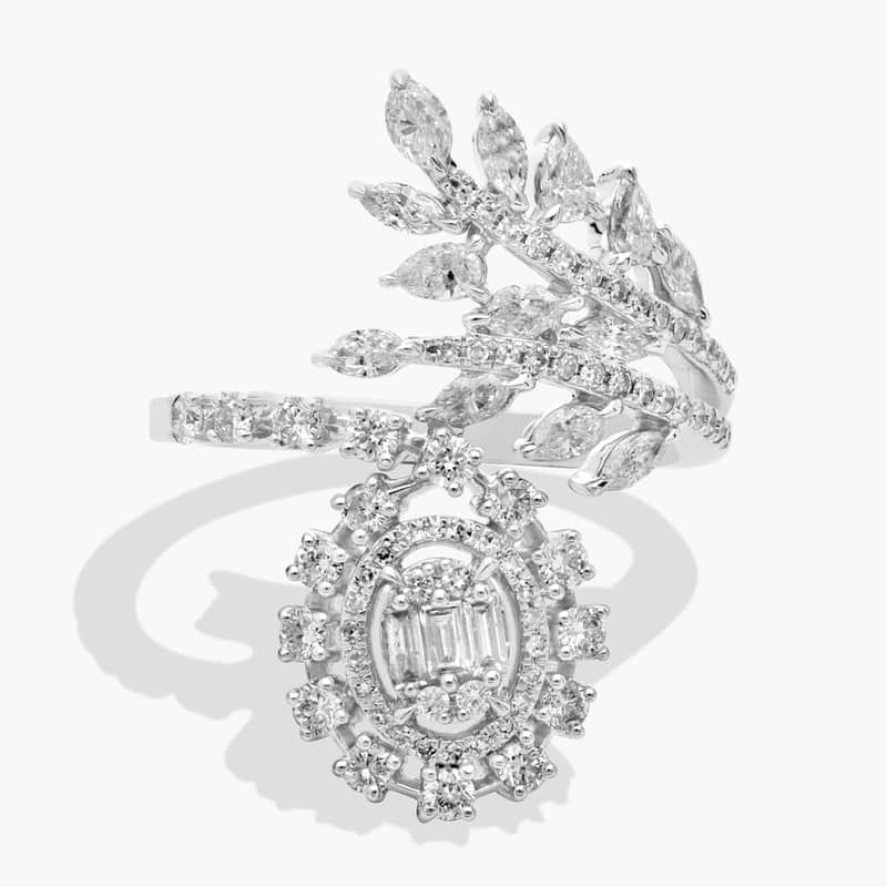 Diamond Wreath Fashion Ring14K White Gold (1 1/4 Ct. Tw.)