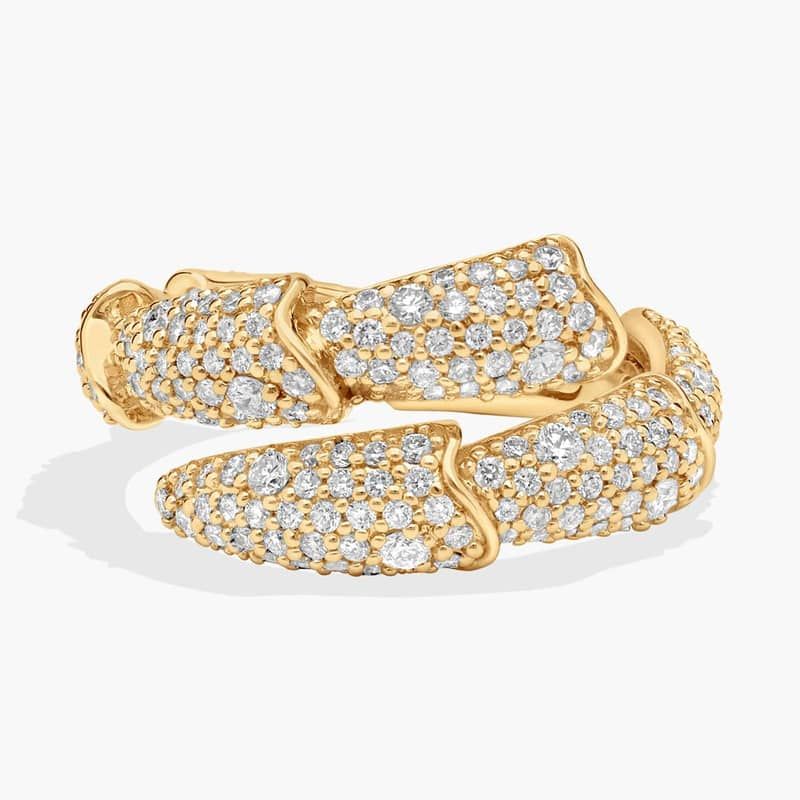 Pave Snake Layered Ring in 14k Yellow Gold (1 1/2 Ct. Tw.)