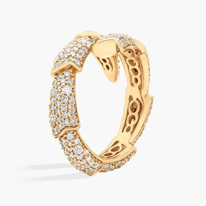 Pave Snake Layered Ring in 14k Yellow Gold (1 1/2 Ct. Tw.)