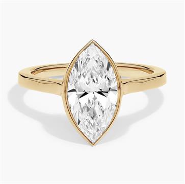 Lab Grown Marquise Diamond Bezel Ring in 18K Yellow Gold (2 Ct. Tw.)