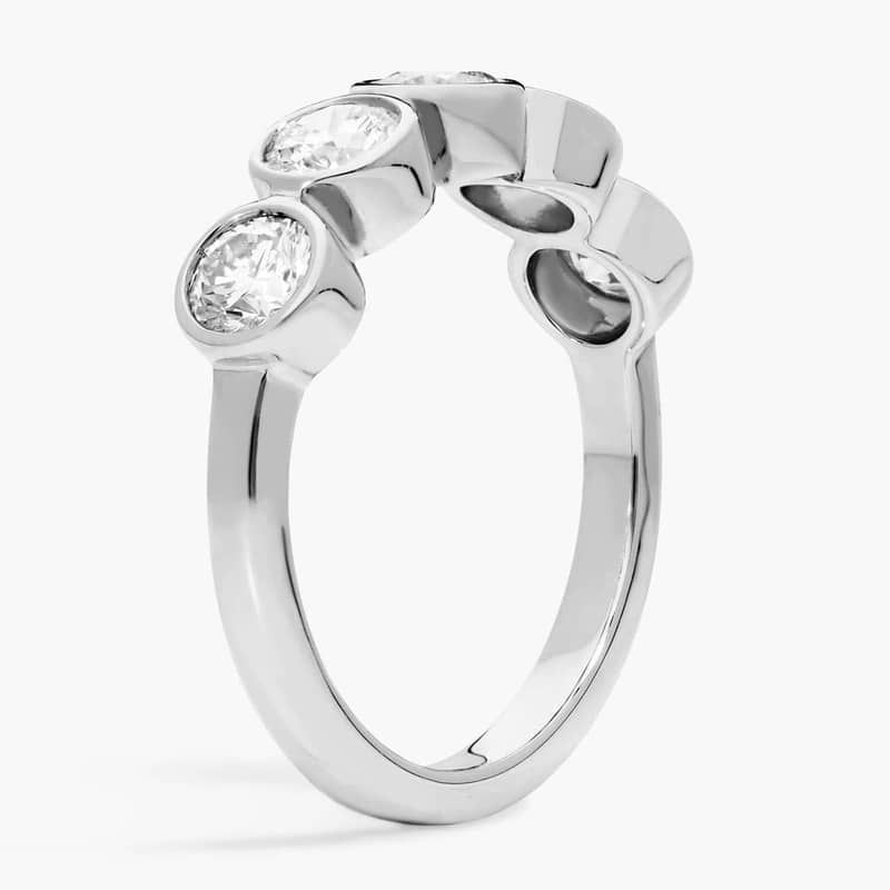 Lab-Grown Diamond Bezel Ring in 14K White Gold