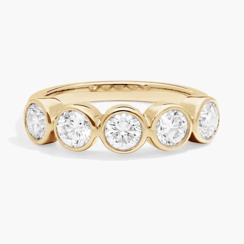 Lab-Grown Diamond Bezel Ring in 14K Yellow Gold