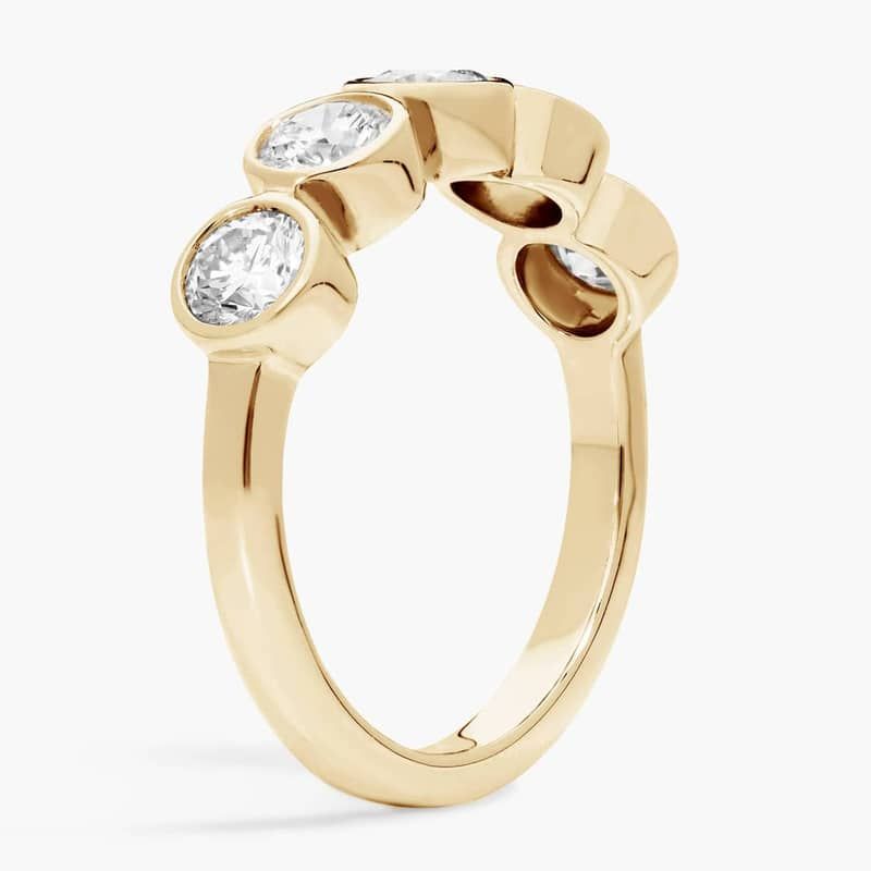Lab-Grown Diamond Bezel Ring in 14K Yellow Gold