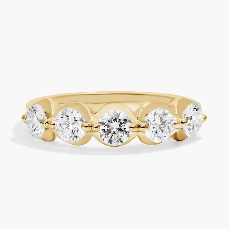 Illusion Ring With Diamonds In 14K Yellow Gold