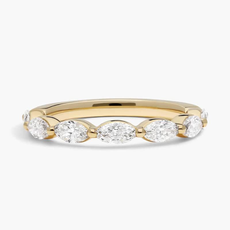 7 Stone Ring With 1 CTW Marquise Cut Lab-Grown Diamonds In 14K Yellow Gold
