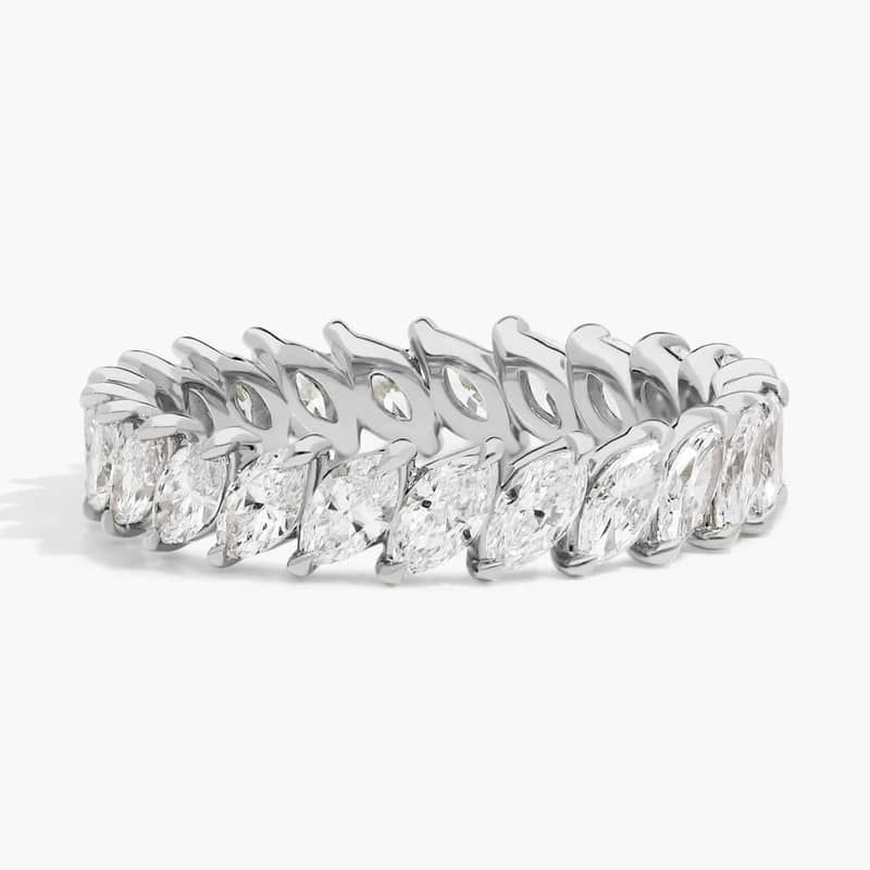 Eternity Ring With 2 CTW Marquise Cut Lab-Grown Diamonds In 14K White Gold
