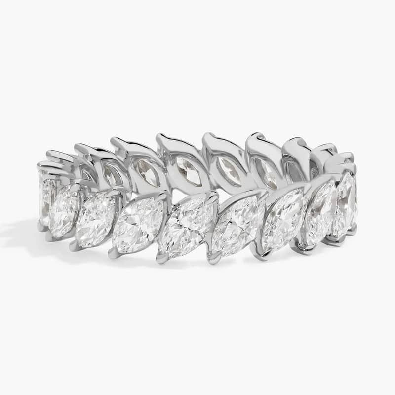 Eternity Ring With 3 CTW Marquise Cut Lab-Grown Diamonds In 14K White Gold