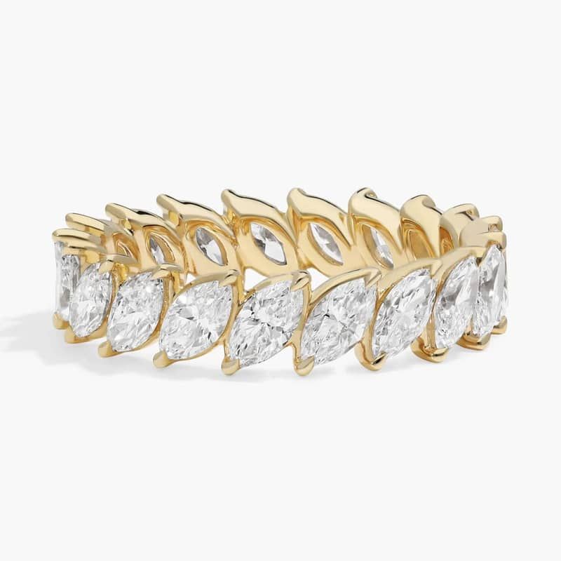 Eternity Ring With 3 CTW Marquise Cut Lab-Grown Diamonds In 14K Yellow Gold