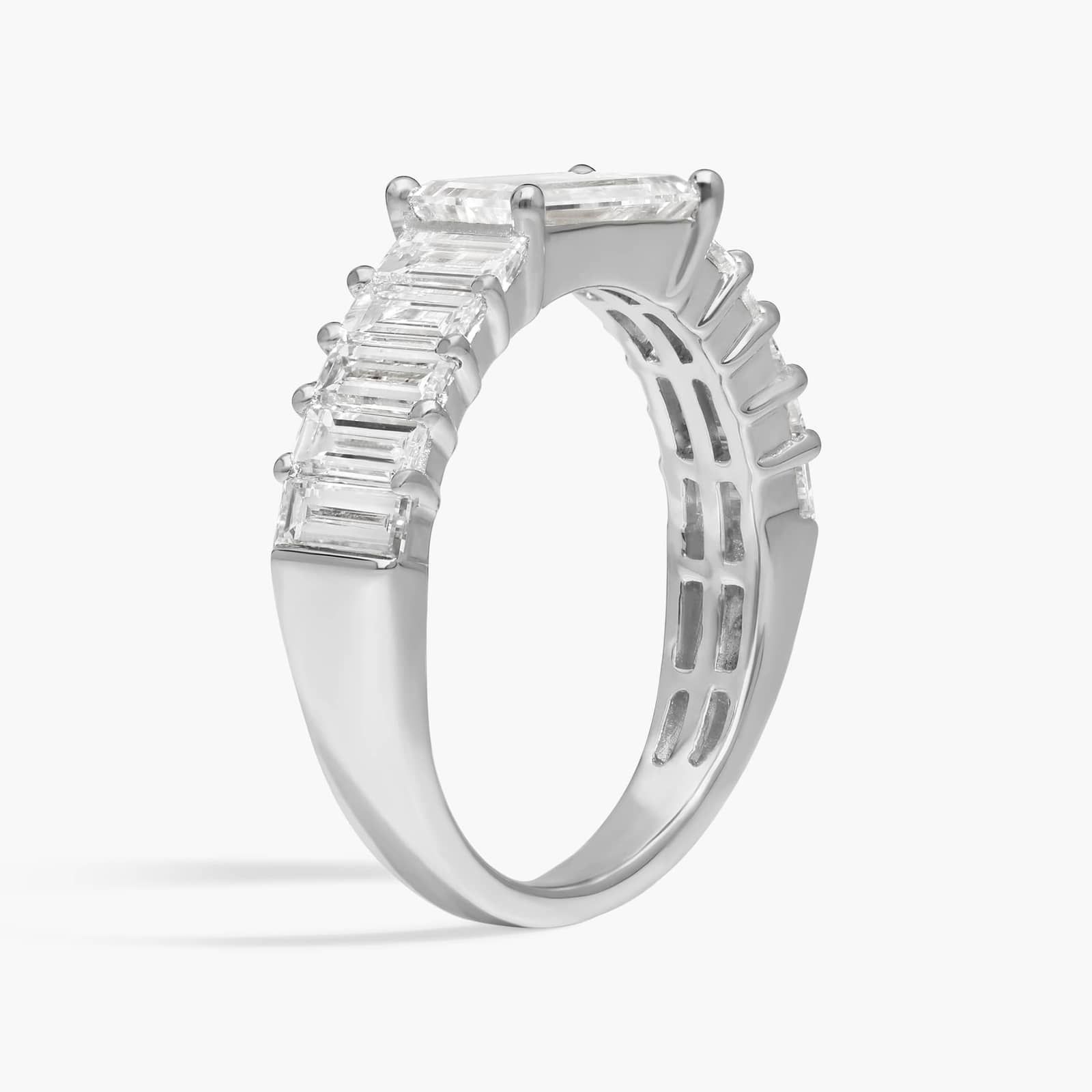 Baguette Cut Lab-Grown Diamond Ring 14K White Gold