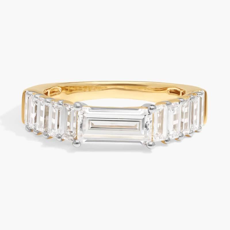 Baguette Cut Lab-Grown Diamond Ring 14K Yellow Gold