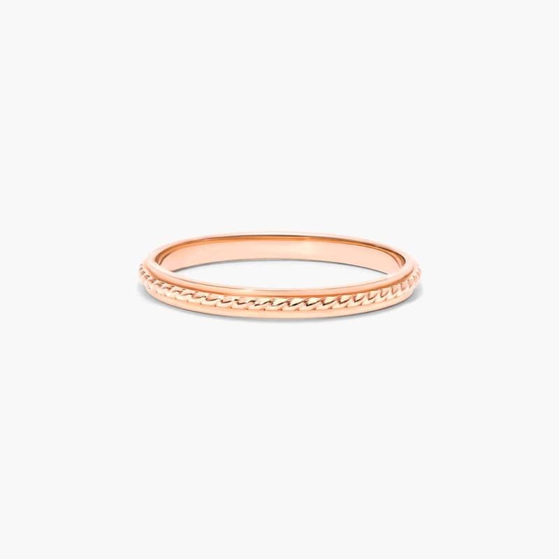 Cable Accent Ring In 14K Rose Gold By James Allen