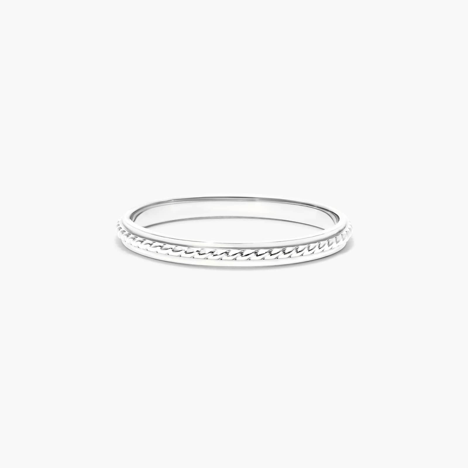 Cable Accent Ring In 14K White Gold By James Allen