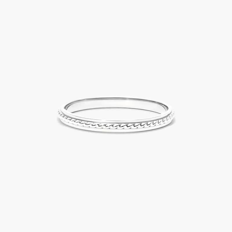 Cable Accent Ring In 14K White Gold By James Allen