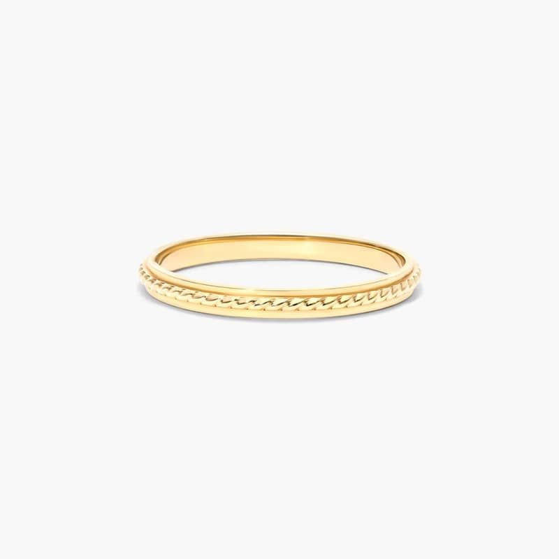 Cable Accent Ring In 14K Yellow Gold By James Allen