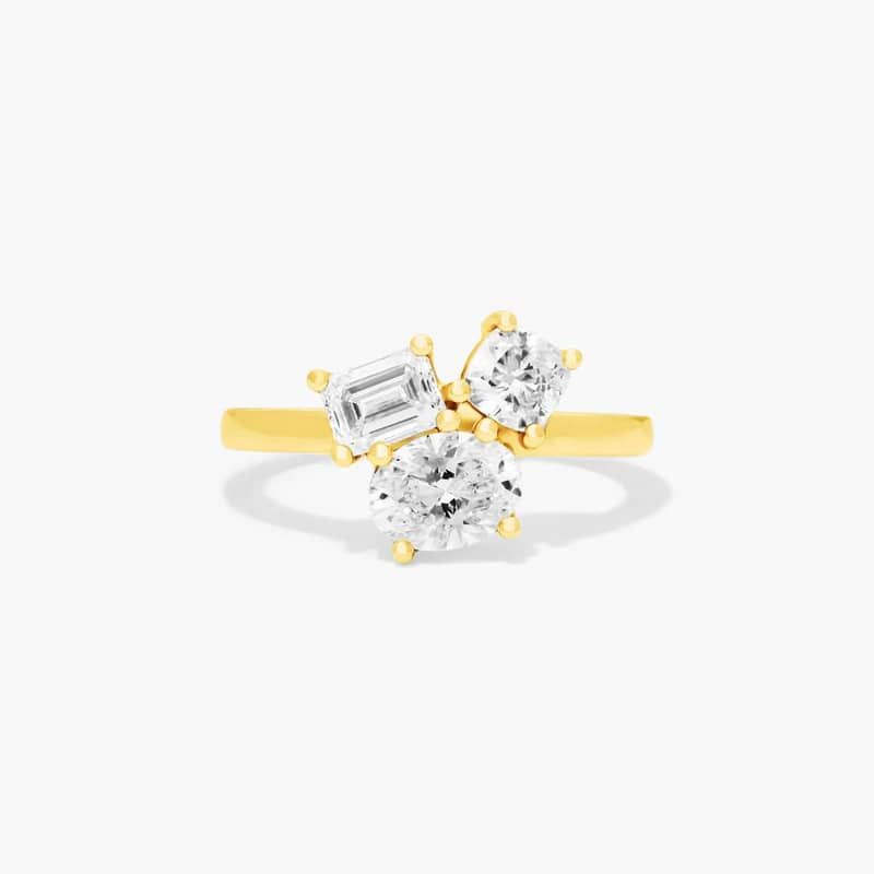 Fancy Cluster Lab-Grown Diamond Ring In 14K Yellow Gold By James Allen