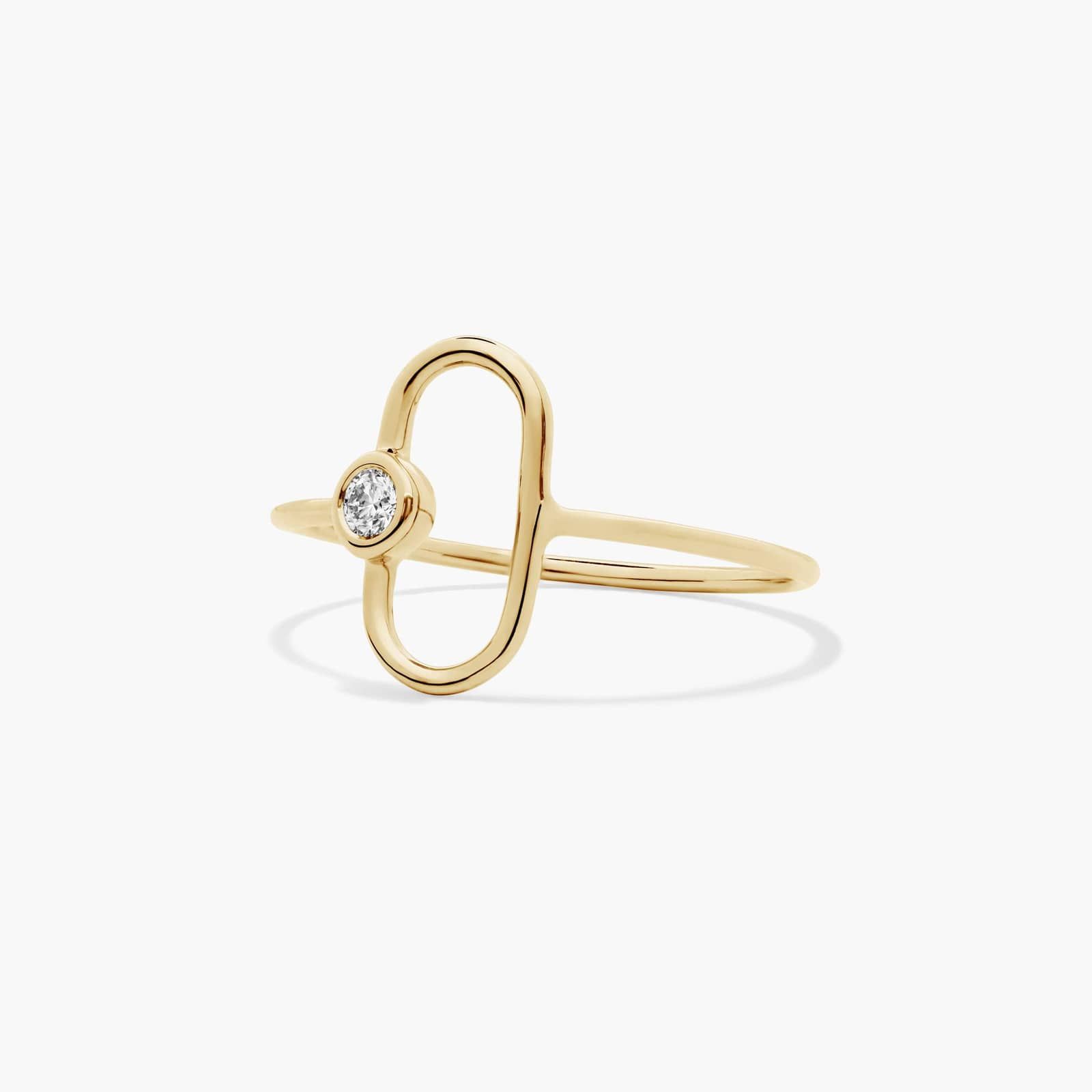 Dainty Diamonds Geometric Oval Ring In 14K Yellow Gold By James Allen