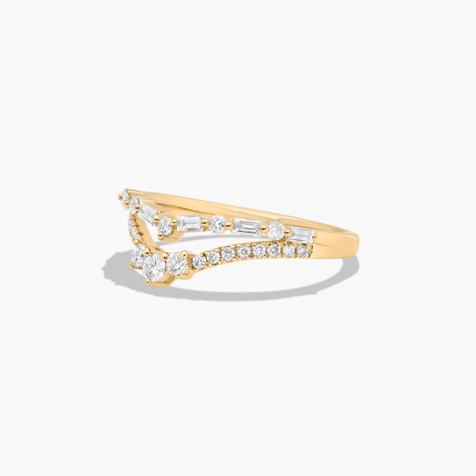 Dainty Diamonds Pavé Stack Ring In 14K Yellow Gold