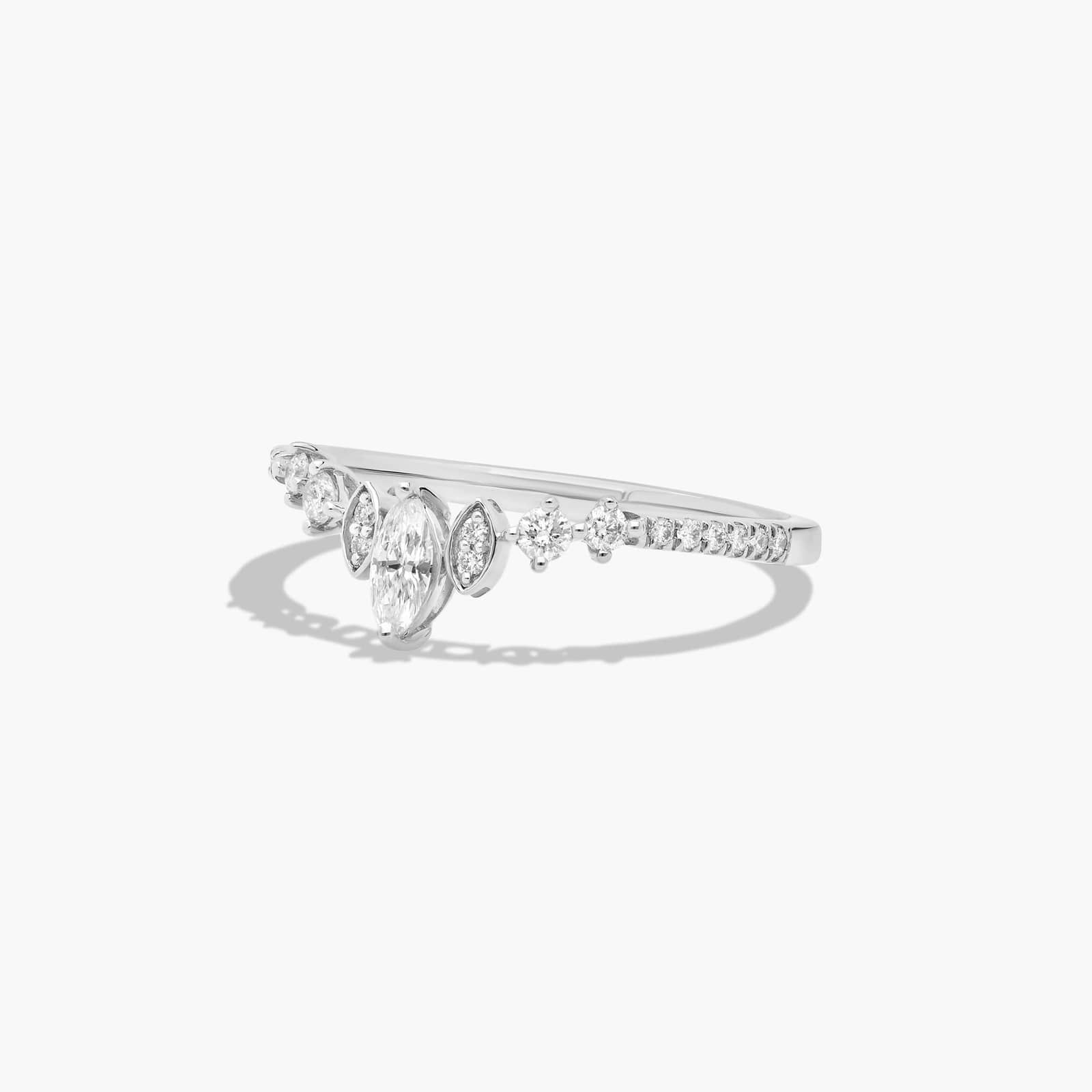 Dainty Diamonds Graduating Sidestone Pavé Stack Ring In 14K White Gold