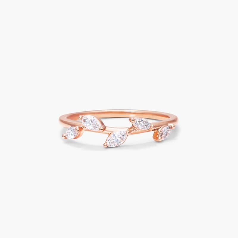 Leaf Motif Diamond Ring In 14K Rose Gold By James Allen
