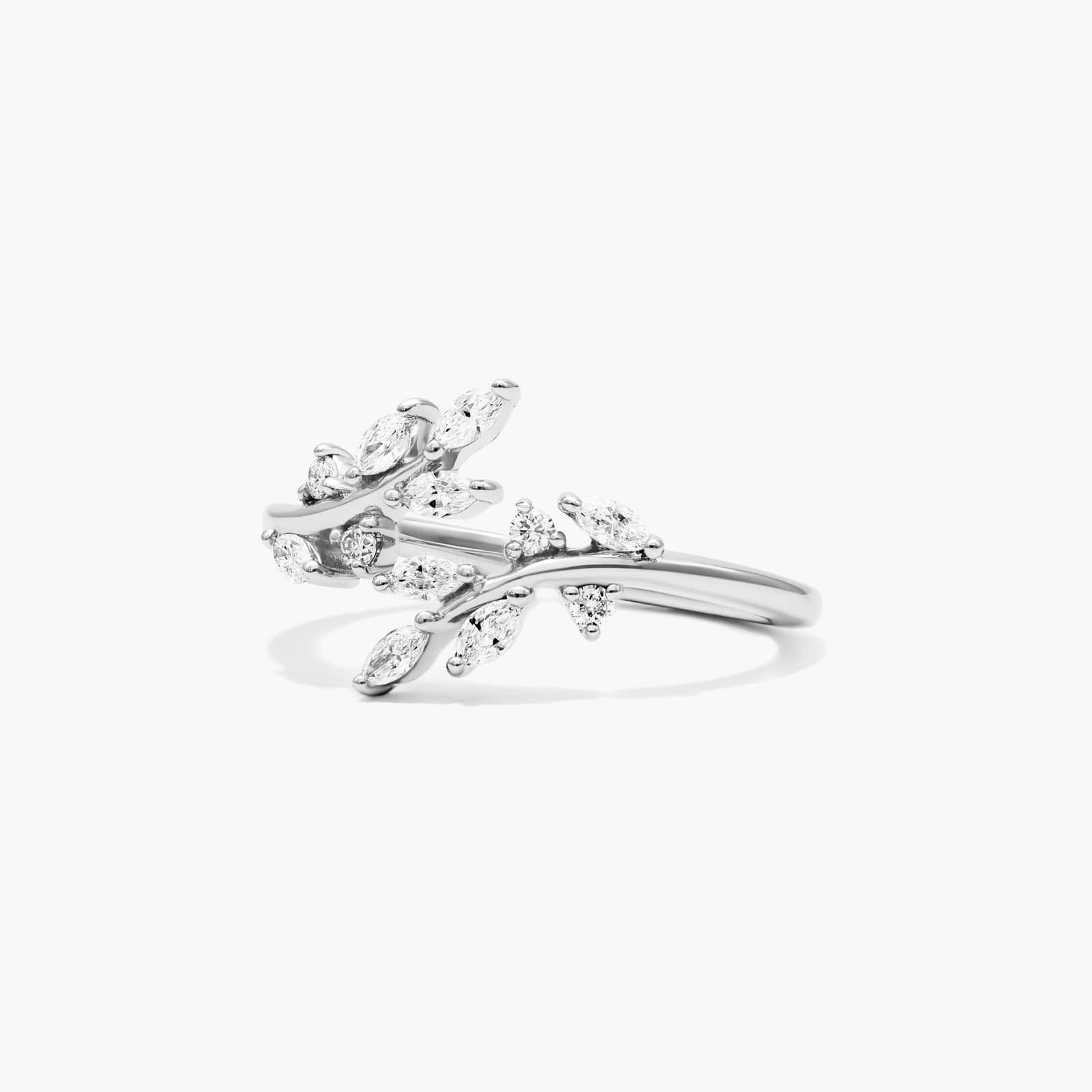 Ivy Bypass Diamond Ring In 14K White Gold